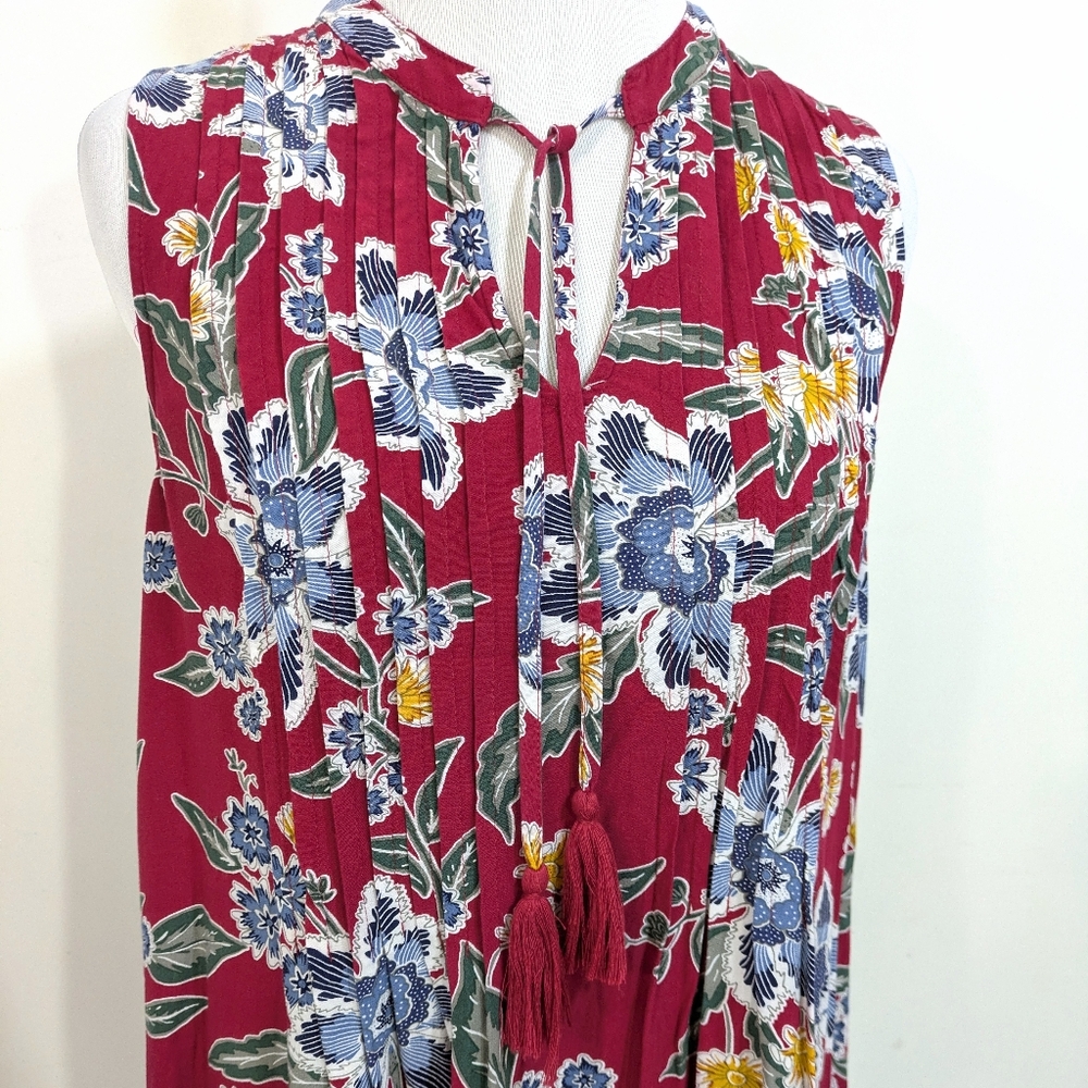Old Navy Boho Floral Shift Dress - Size Small Womens S - Red Blue Yellow Green - Picture 2 of 6